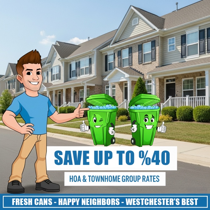 Clean, sanitized garbage cans for an HOA community