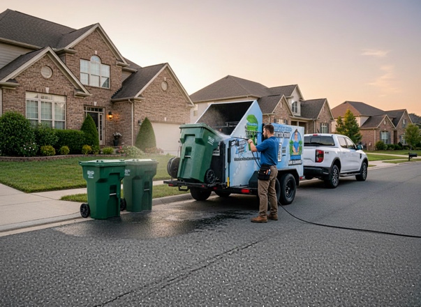 Garbage can sanitization by Advanced Can Cleaners